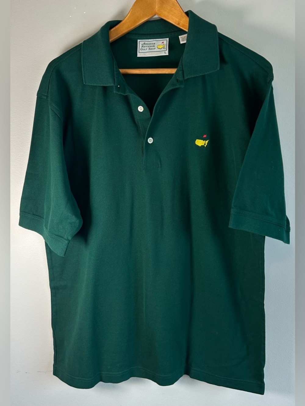 Vintage Augusta National Golf Shop Masters Men’s Polo Shirt L Green Cotton NWOT